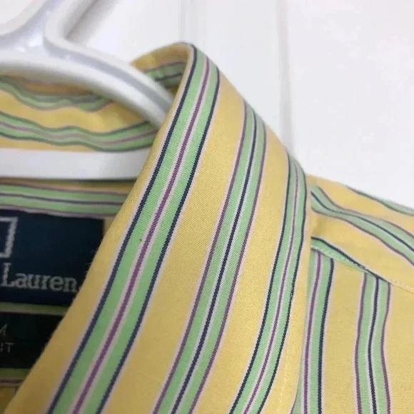 Polo By Ralph Lauren Dress Shirt Yellow Sz Large - Picture 5 of 16